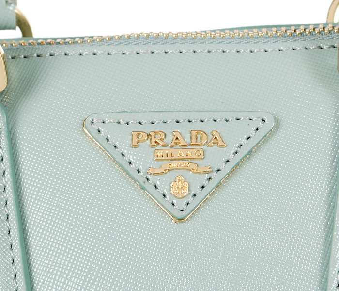 2014 Prada Shiny Saffiano Leather Two Handle Bag BL0838 Lake Blue for sale - Click Image to Close